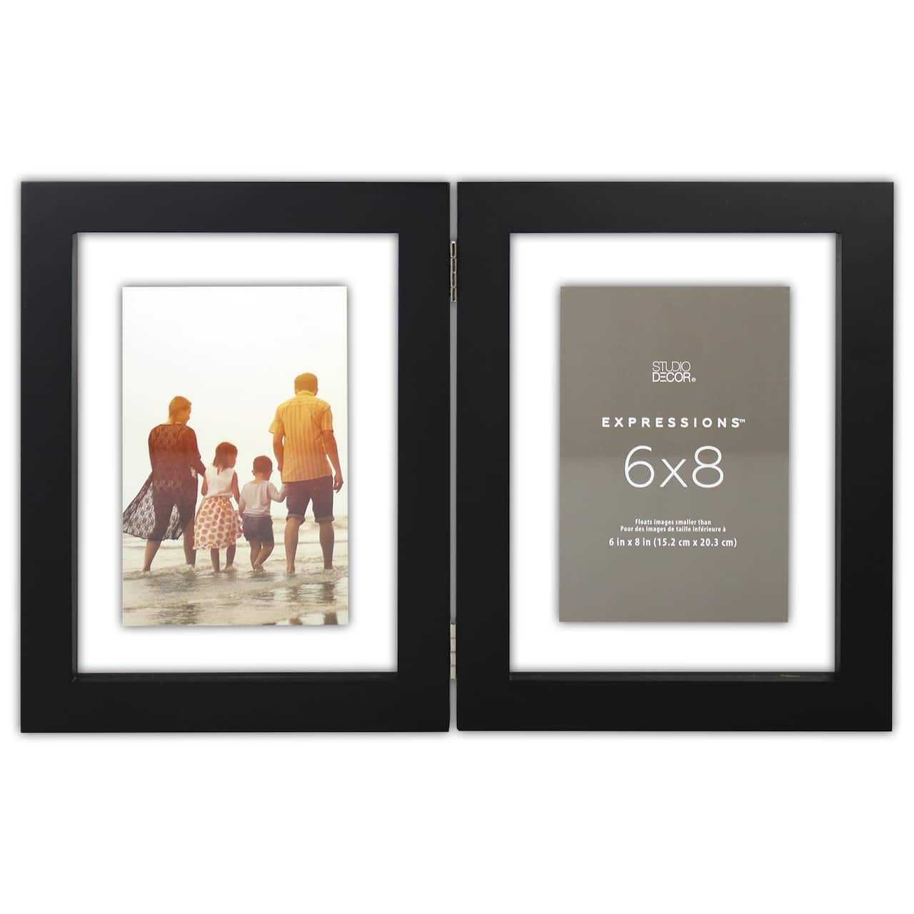 2 Opening Black Hinge 6 x 8 Float Frame, Expressions™ by Studio Décor®